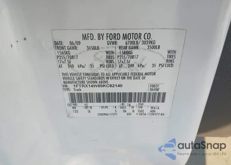 2009 Ford F-150 Stx/Xl from USA, damaged, VIN 1FTRX14W89KC82140